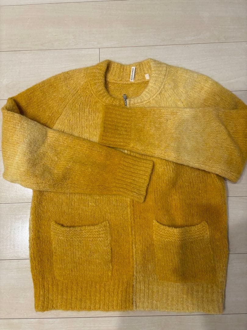 SUNFLOWER イエロー ジッパーカーディガン