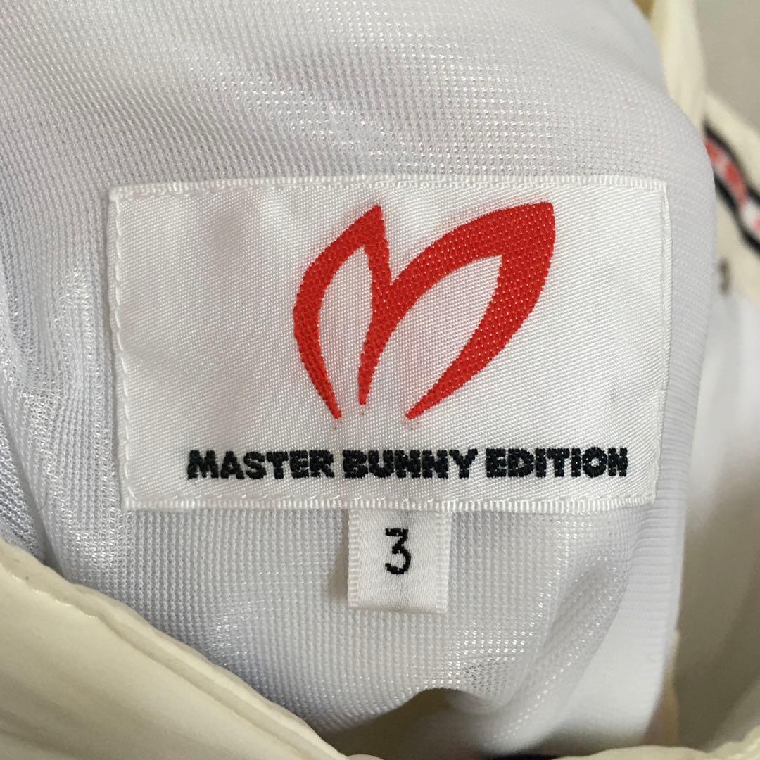 美品　マスターバニー　中綿　ストレッチパンツ　３　白　ダウン　パーリーゲイツ