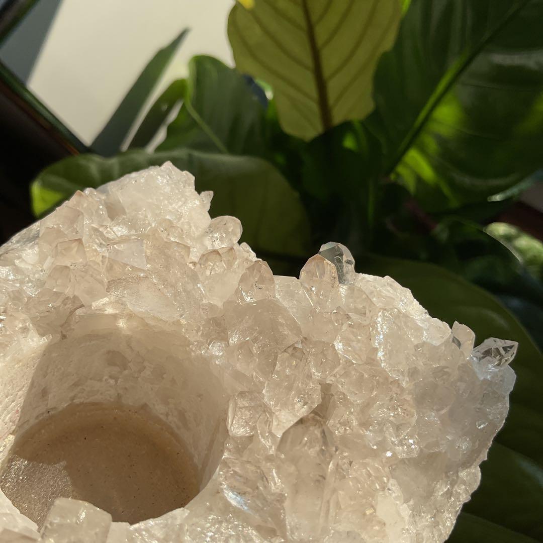 水晶 クラスター キャンドルホルダー 天然石 原石 パワーストーン