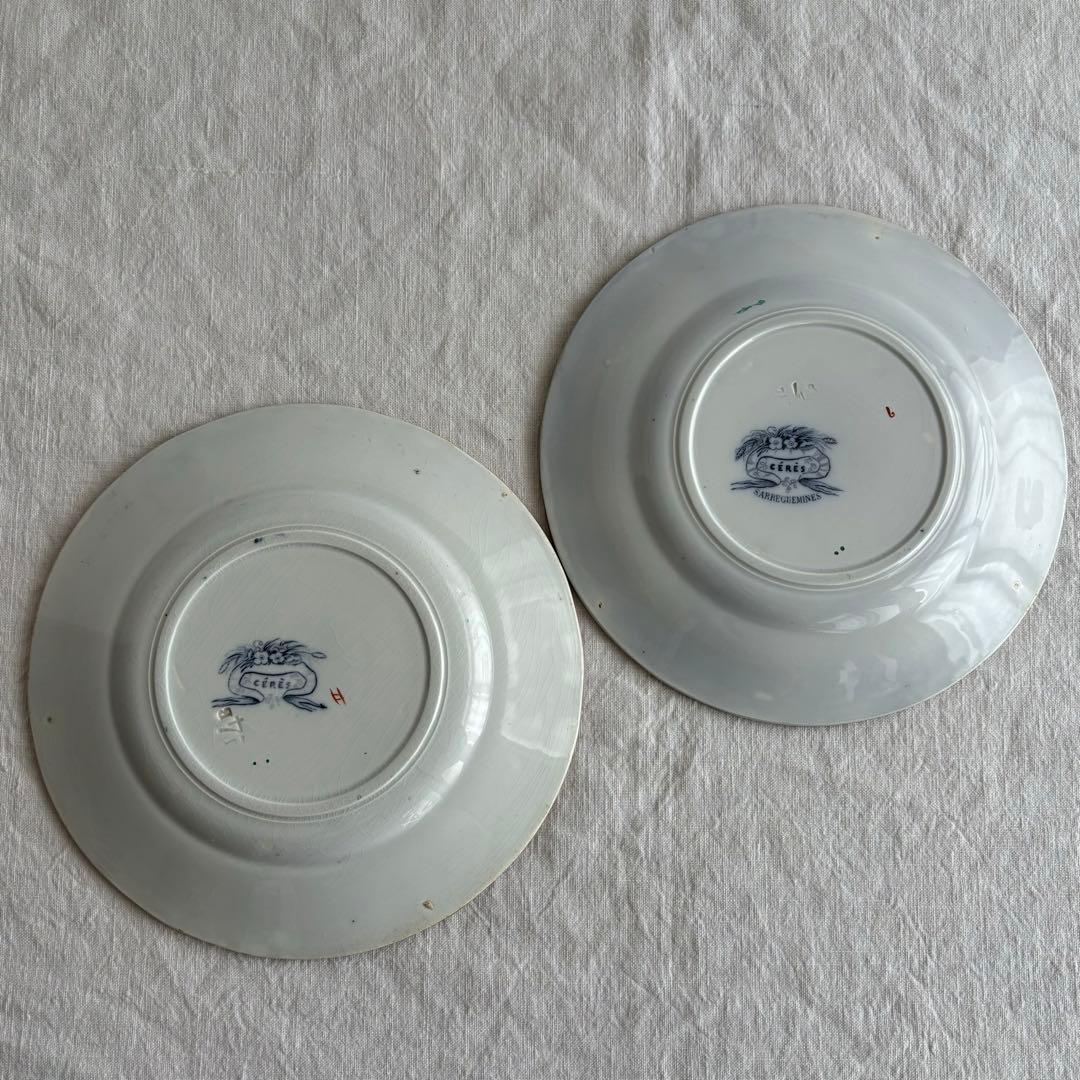 フランスアンティーク サルグミンヌ Cérès デザートプレート2枚セット