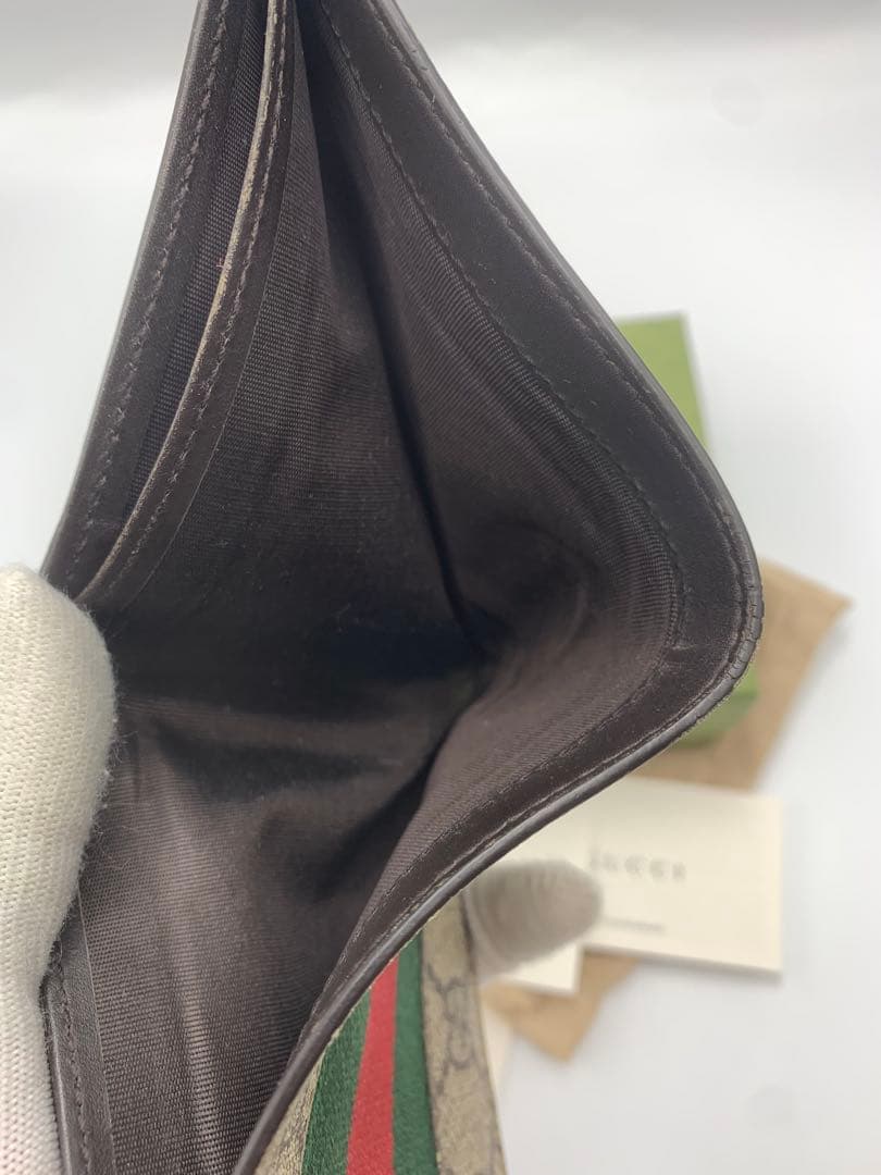 GUCCI グッチ 財布 シェリーライン グッチシマ レザー ベージュ P55