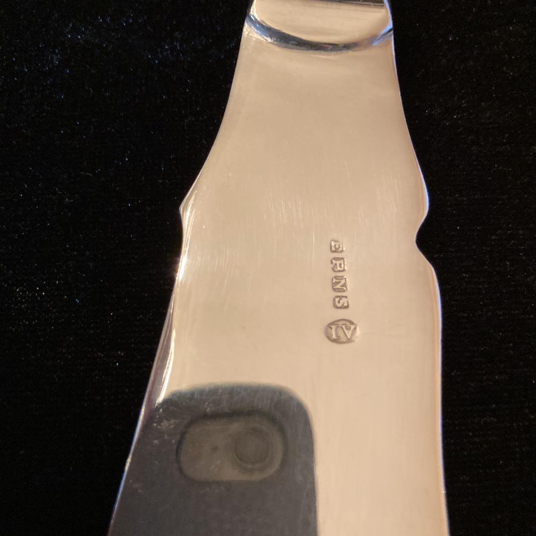 お値下げ　I 英国製ビンテージ　サービング用　シルバーとマザーオブパール