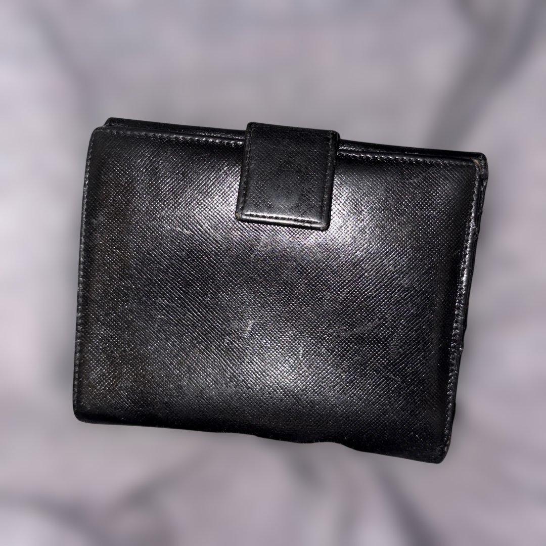 PRADA ブラック レザー 三つ折り財布