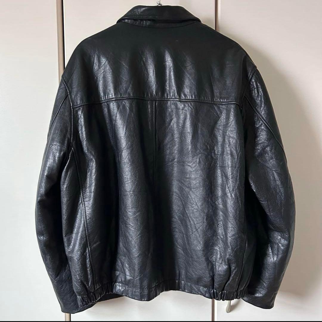 フランス軍 民間 パイロットジャケット レザー 黒 美品