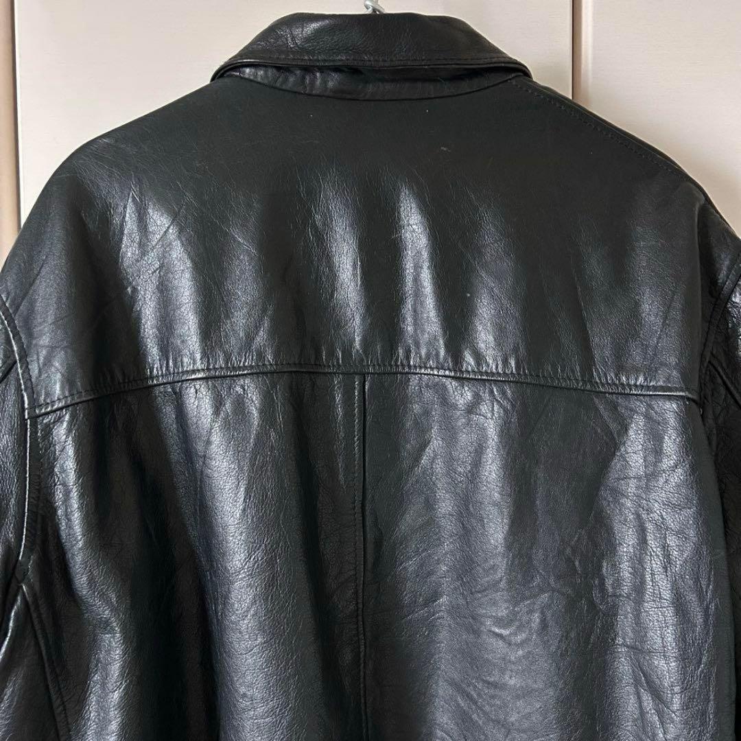 フランス軍 民間 パイロットジャケット レザー 黒 美品