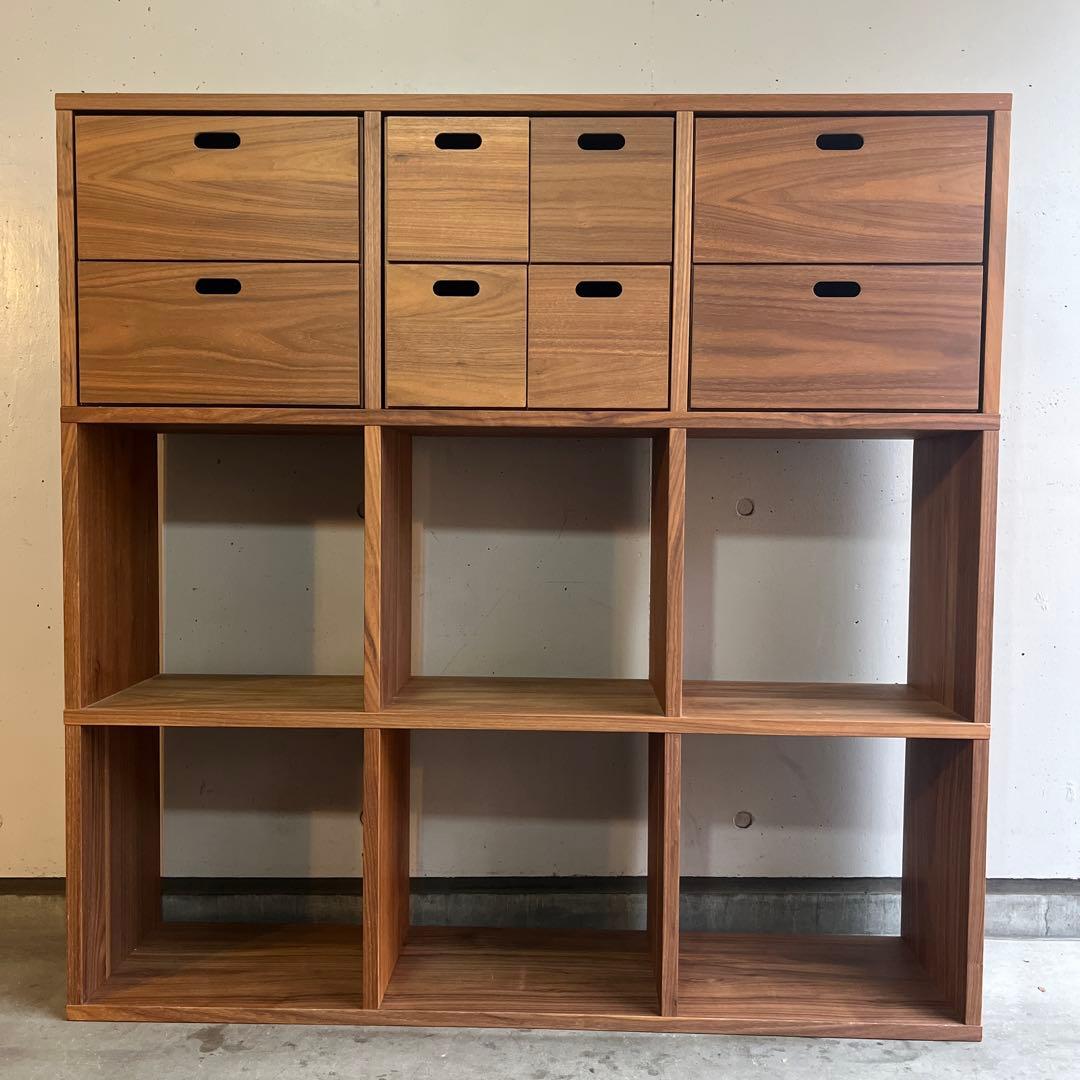 ぶるやまぶるみ★無印スタッキングシェルフセット・３段×３列・ウォールナット