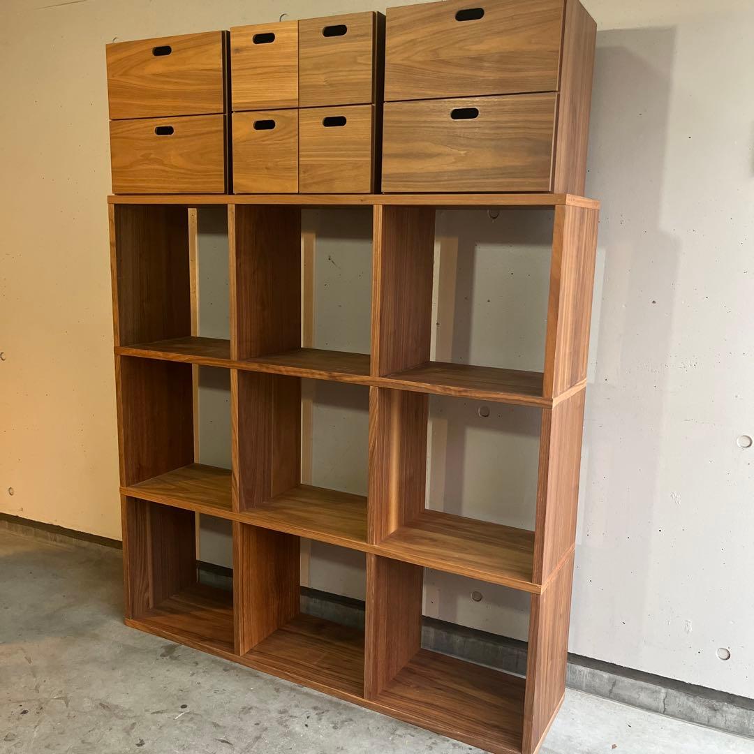 ぶるやまぶるみ★無印スタッキングシェルフセット・３段×３列・ウォールナット