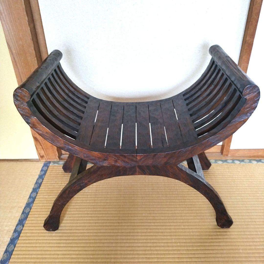 カルティニベンチ　スツール　アジアン家具　手彫り