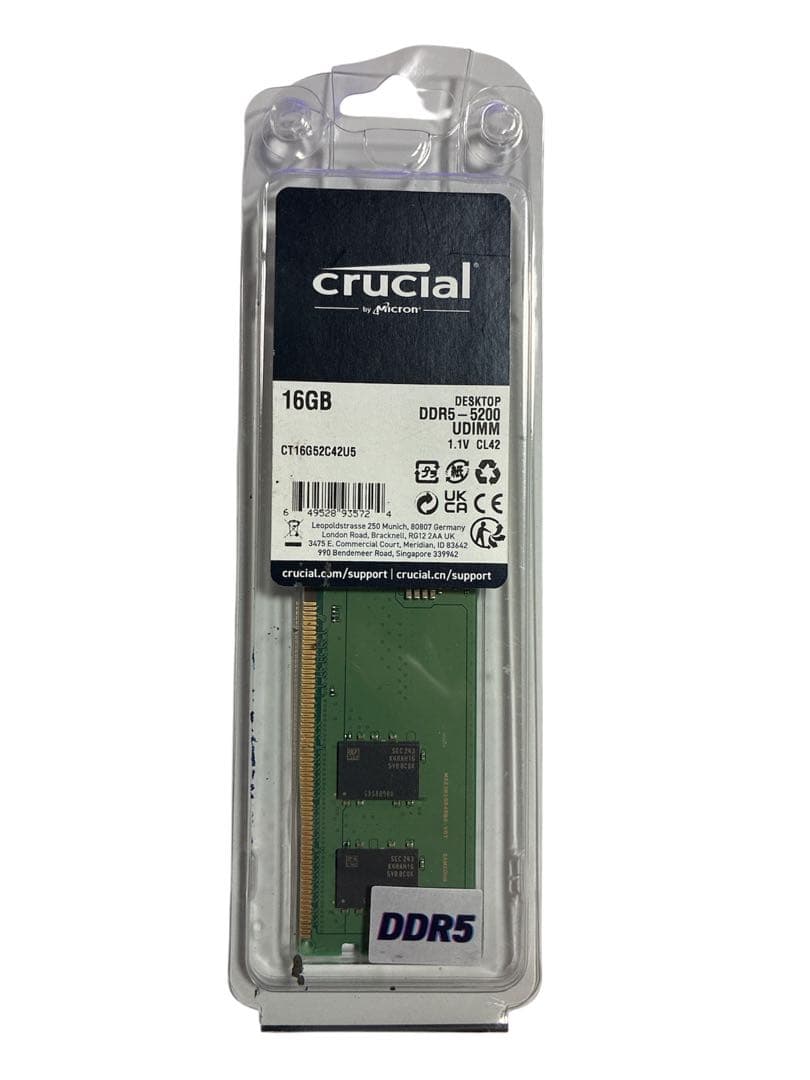 シ*ャ様 Crucial 16GB DDR5 メモリモジュール