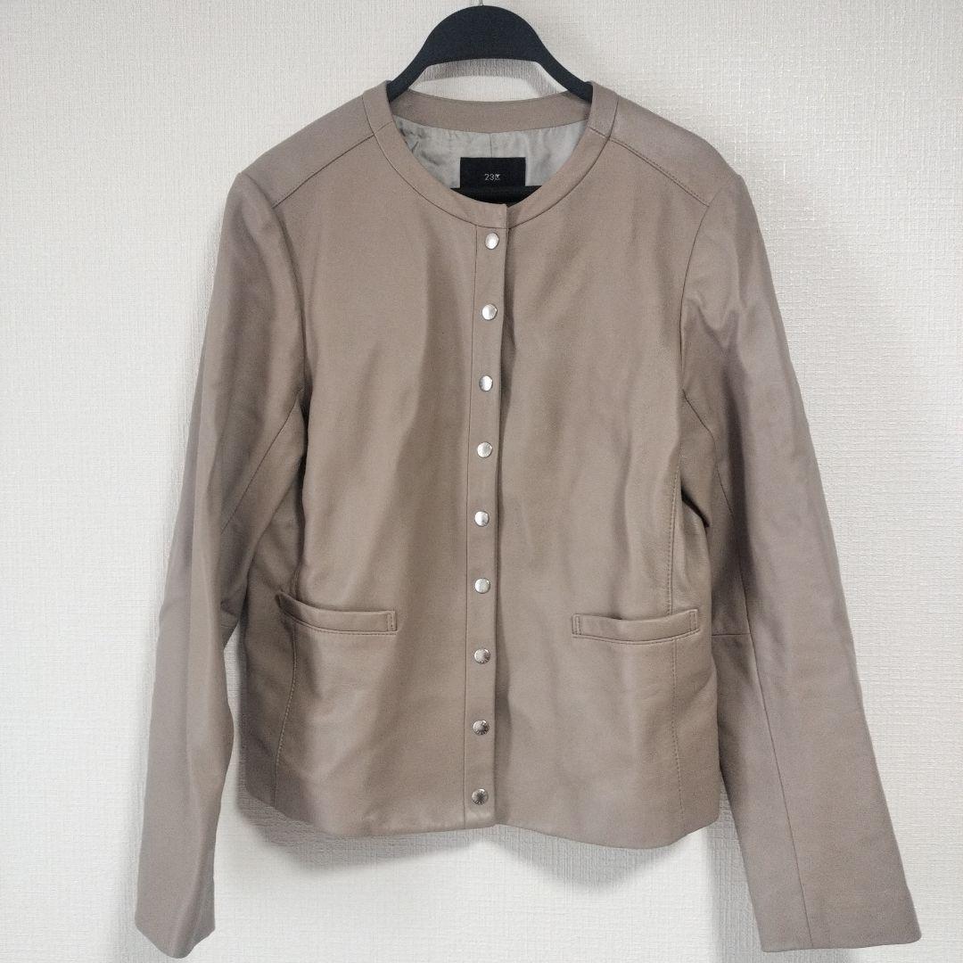23区★size42T ベージュ　シープレザージャケット