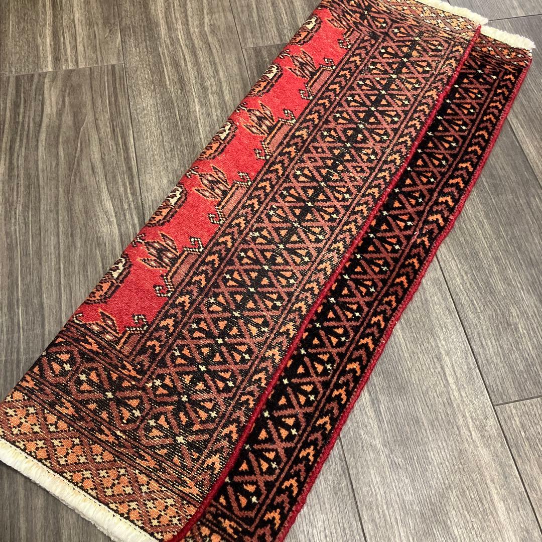 ヴィンテージ トライバルラグラグパキスタン手織り絨毯　アンテイーク絨毯ボハラ