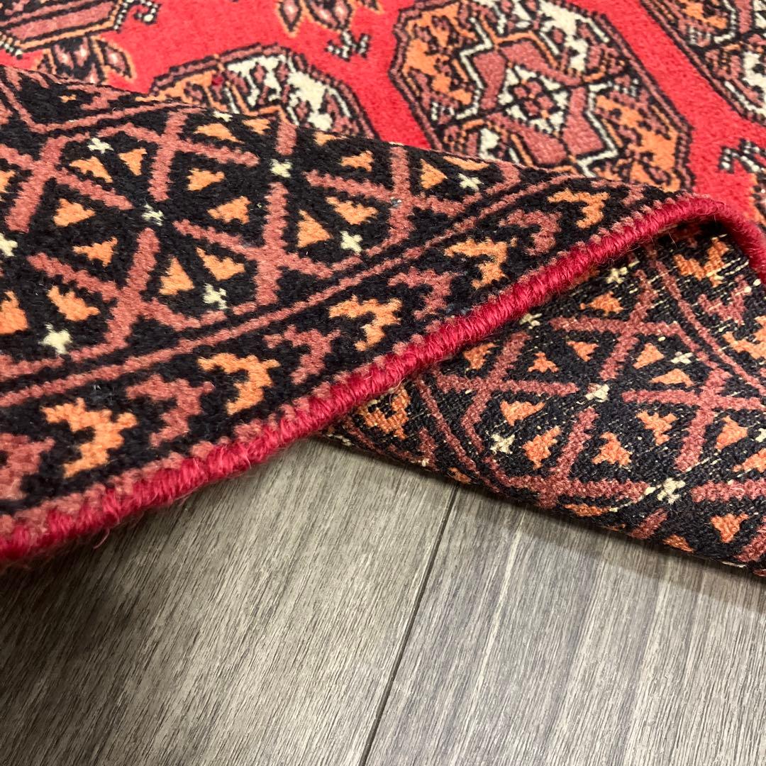 ヴィンテージ トライバルラグラグパキスタン手織り絨毯　アンテイーク絨毯ボハラ