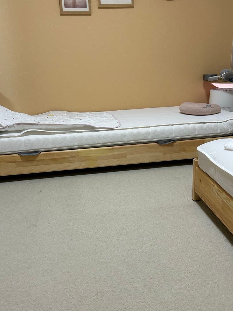 ウトーケル　すのこ　ベッド 80x200 cm×2 マットレス付き