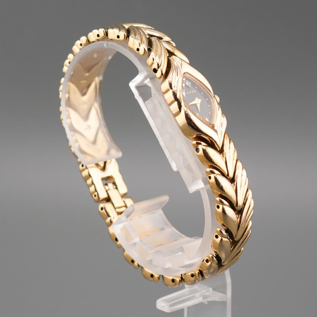 美品 GRES 1P ゴールド ブレスレッド 腕時計 電池新品 クォーツ