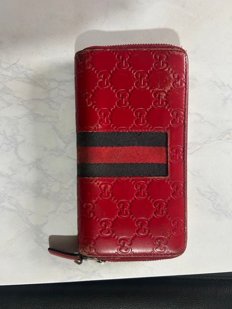 GUCCI 赤 GGパターン 長財布