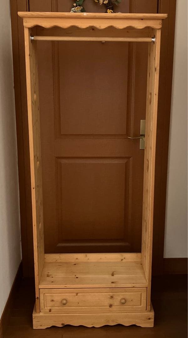 カントリー家具☆ハンガーラック＋引き出し付き