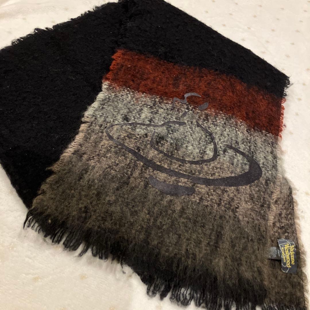 Vivienne Westwood マフラー 黒 オレンジ グレー　ユニセックス