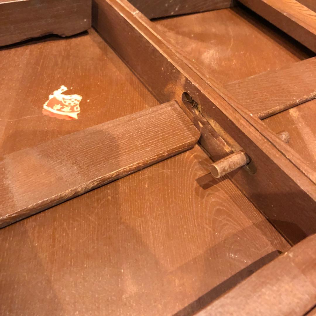 昭和レトロ　アンティーク　ちゃぶ台　折りたたみ式　木製　机　ローテーブル　丸