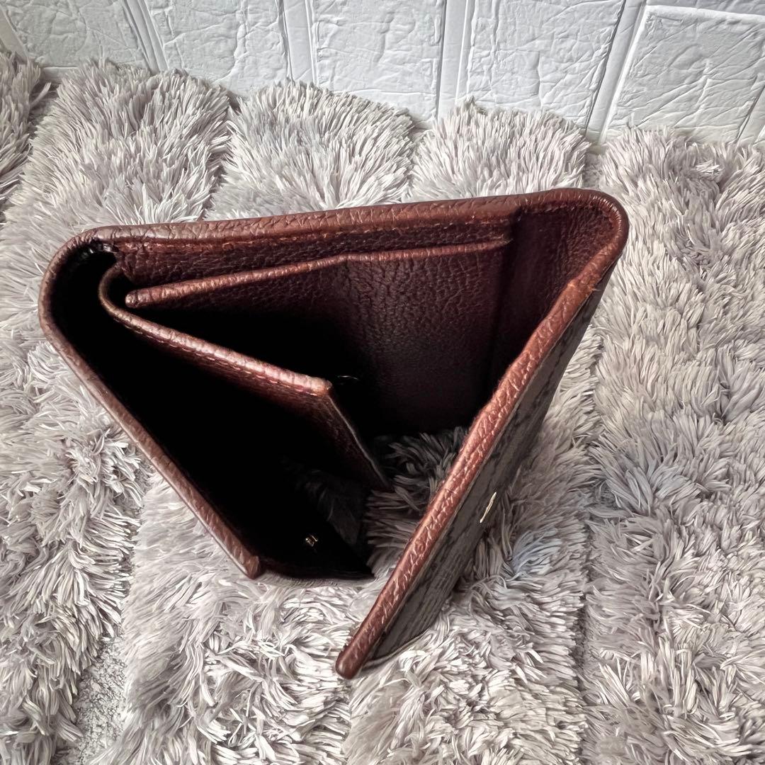 極美品✨GUCCI GGナイロン 三つ折り財布　ブラウン　メンズ　レディース