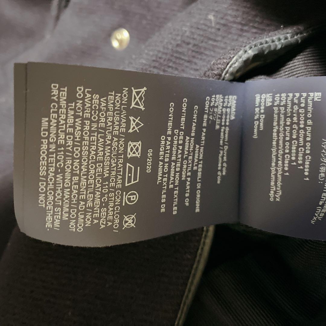 a2077【ヘルノ】異素材ドッキング 切り替え ダウンジャケット ネイビー 42