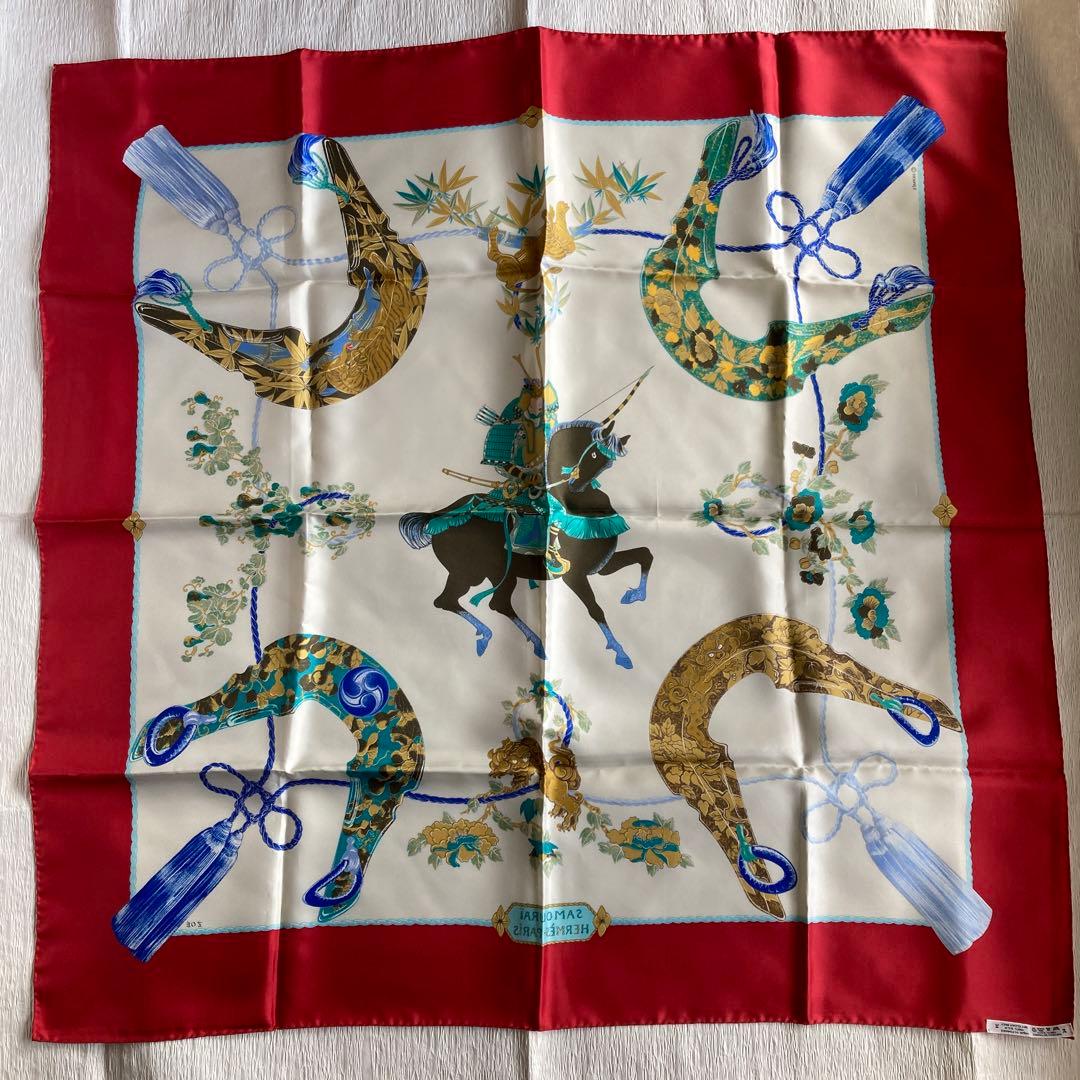 未使用品　エルメス　スカーフ　サムライ　タグ有り