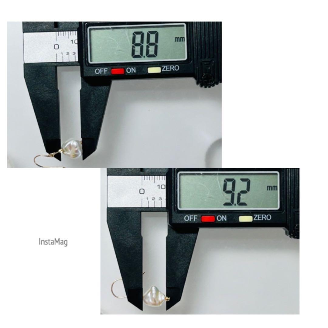 (M0923-1)K18PG,YG南洋白蝶ケシパールピアス　宝石　ぶら下がり