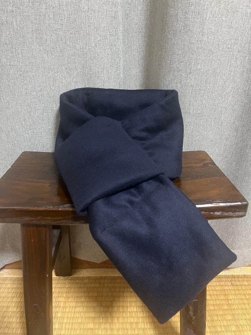 yoasa マフラー　ヘビーカシミアメルトン ダークネイビー