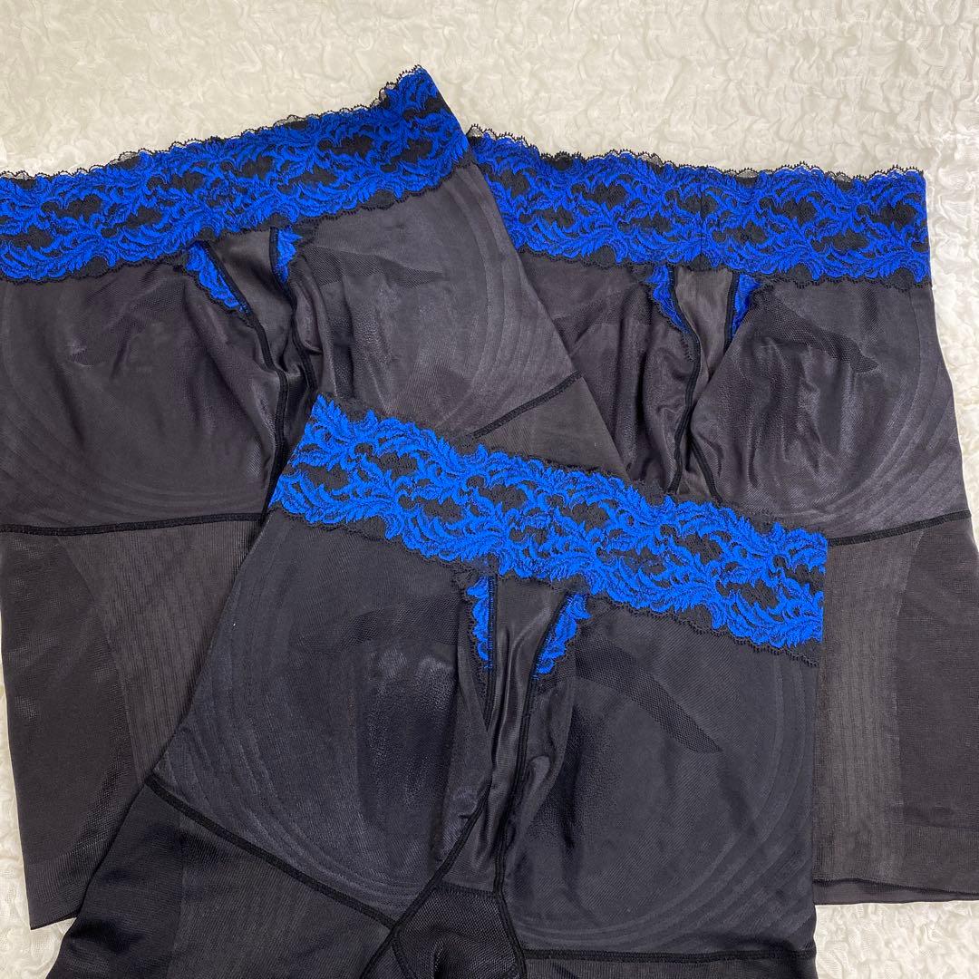 マルコ 補正下着 ロングガードル EL-76 3枚 カーヴィシャス ブラック 黒