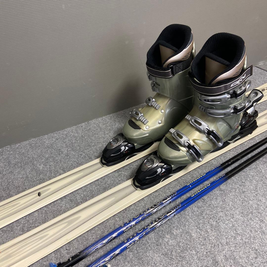 ★短めな板お探しの方 メンテ済スキーセット板163cmブーツ27~27.5cm