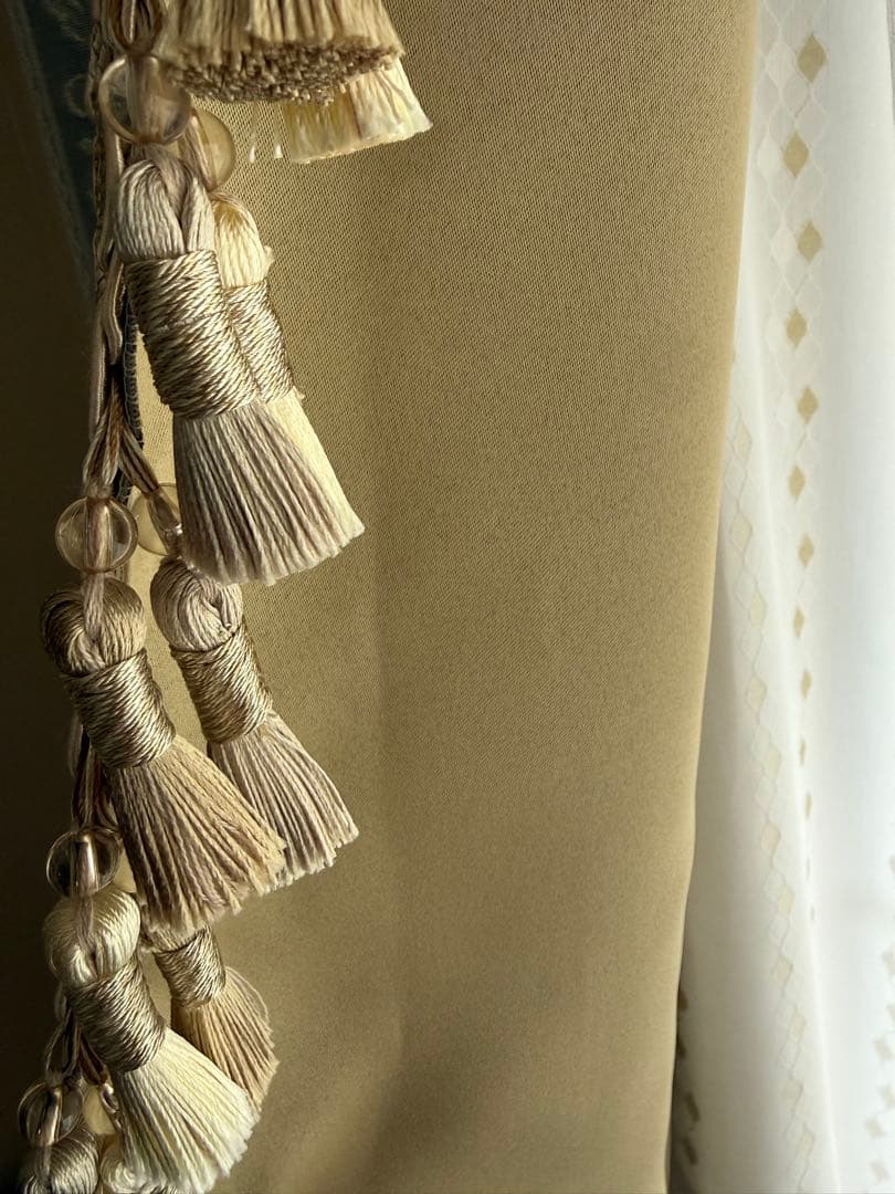 フリンジカーテン・裏地付き・遮光・遮熱・防音、ブレナムフリンジブルーグレーI型