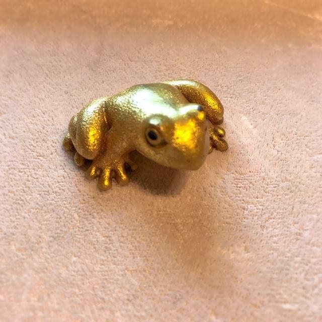 【超レア！！】籔内佐斗司 ブロンズ作品「文鎮 カエル（金）」