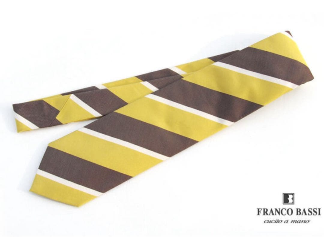 フランコバッシ　ネクタイ　イエロー　ストライプ