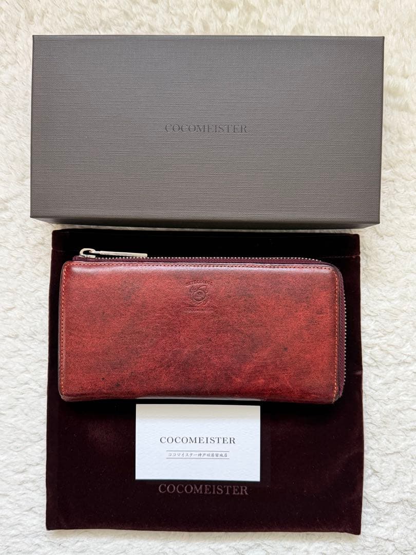 【美品】 ココマイスター 長財布 ペテルギウス プロキオンウォレット レッド
