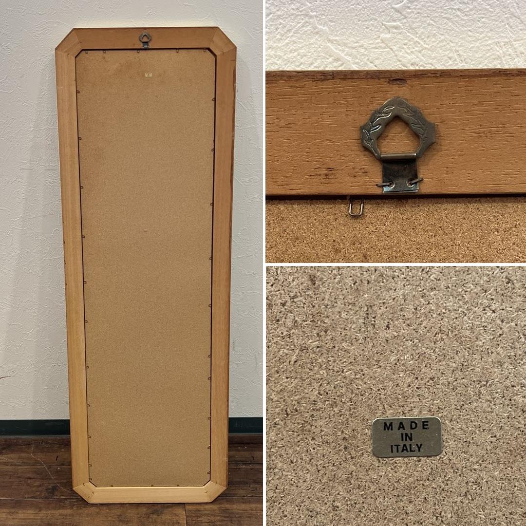 k334r120 イタリア製 ウォールミラー 木製 花柄 壁掛け鏡 112㎝