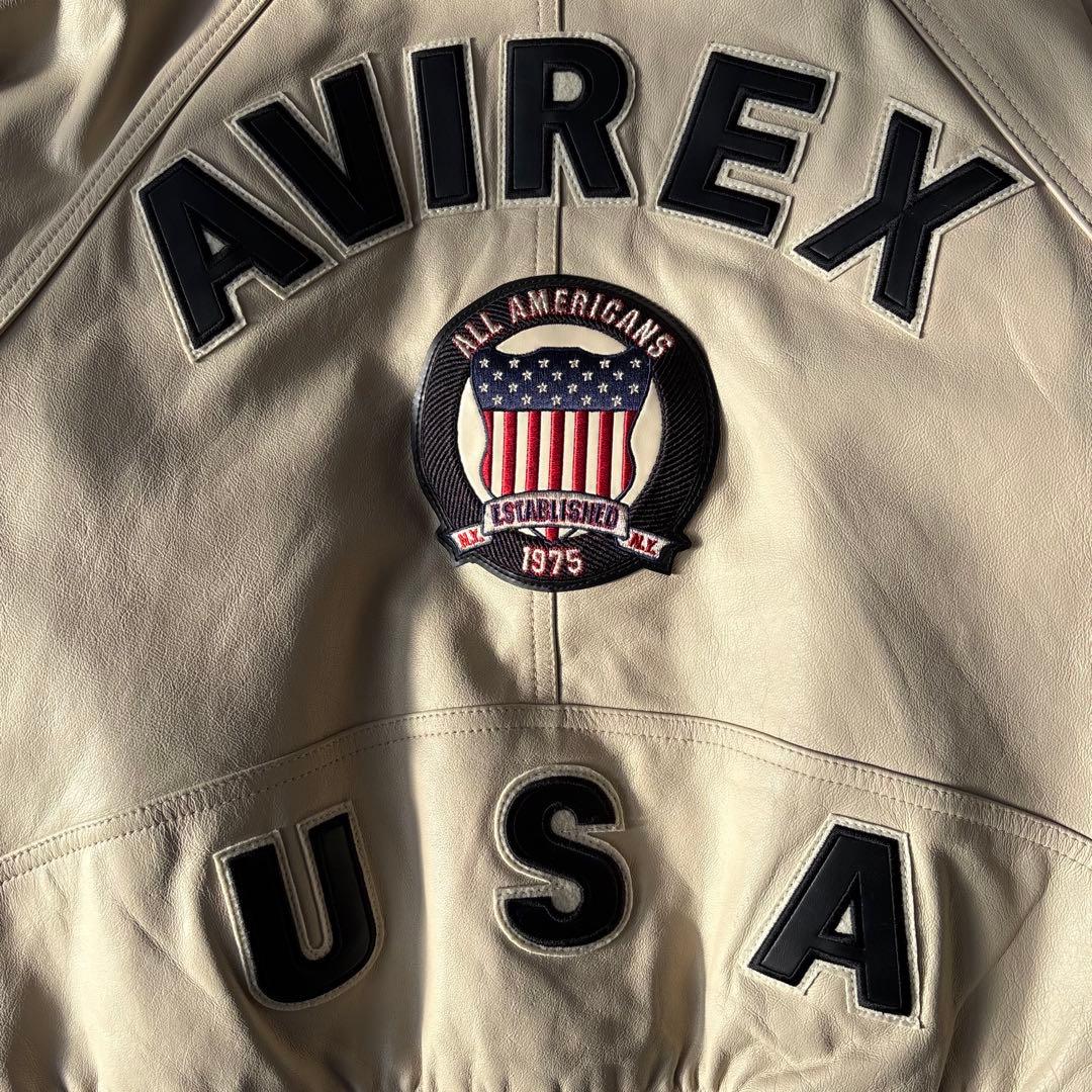 AVIREX SIGNATURE HOODED LEATHER バックロゴ