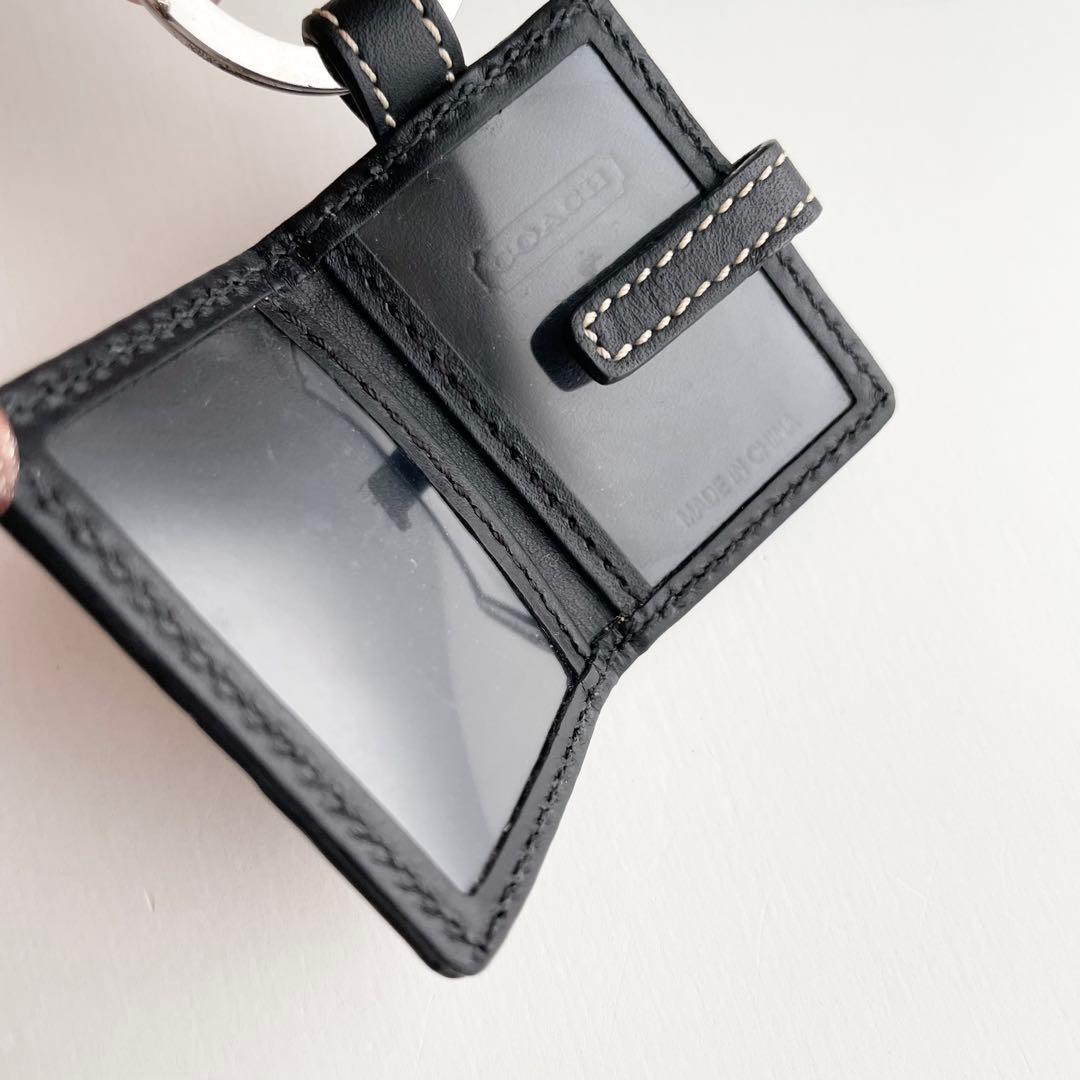 コーチ COACH バッグチャーム ピクチャーフレーム シグネチャー ブラック