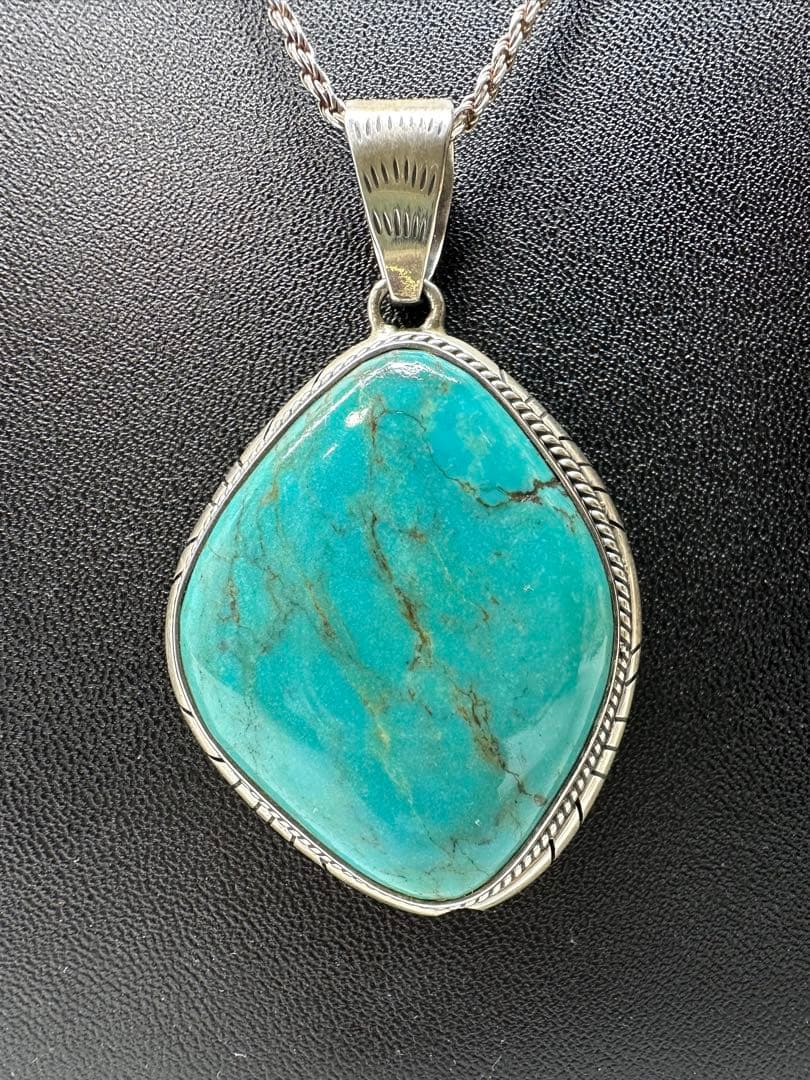 ターコイズペンダントネックレス　シルバー925