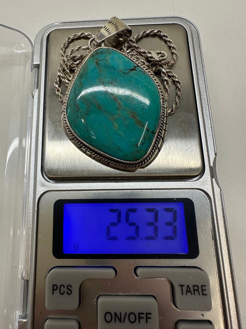 ターコイズペンダントネックレス　シルバー925