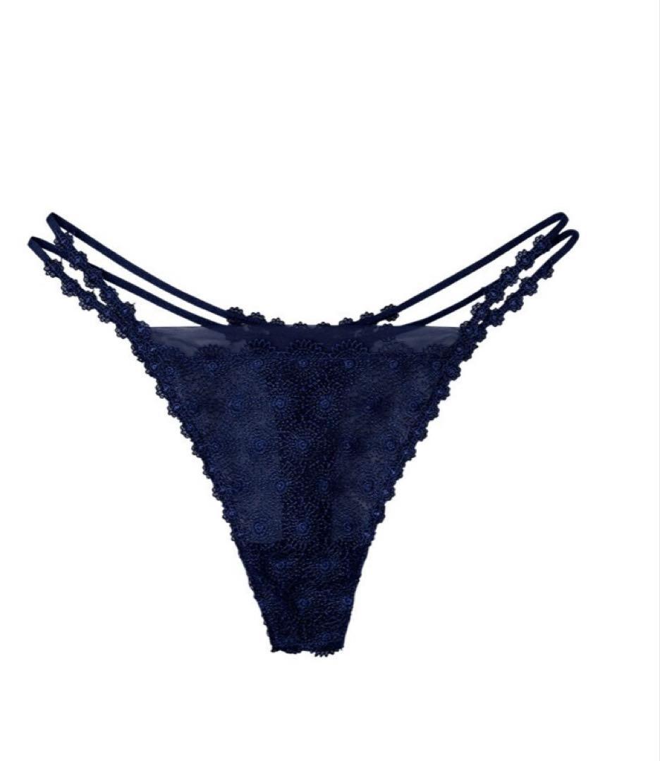 定価29480円Yue C70/M ネイビー　レース　ブラTバックセット　23G