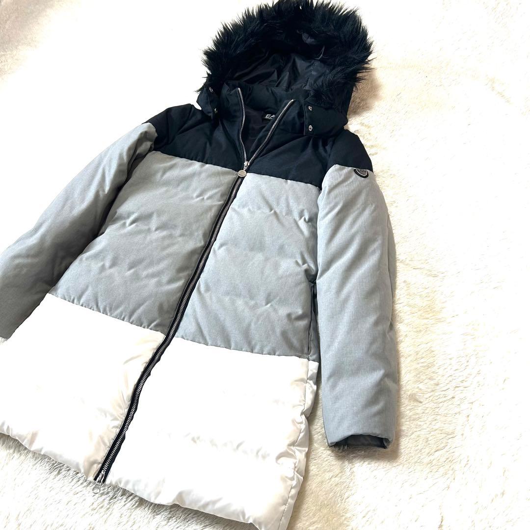 美品✨EMPORIO ARMANI EA7 ダウンコート　切り替え　フードファー