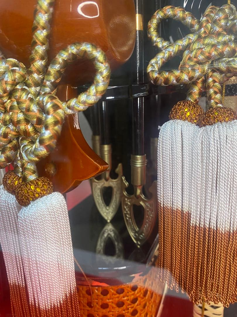 東京久月　家紋付き破魔弓ガラスケース１７号・間口約３１×奥行約２４×高さ約６２㎝