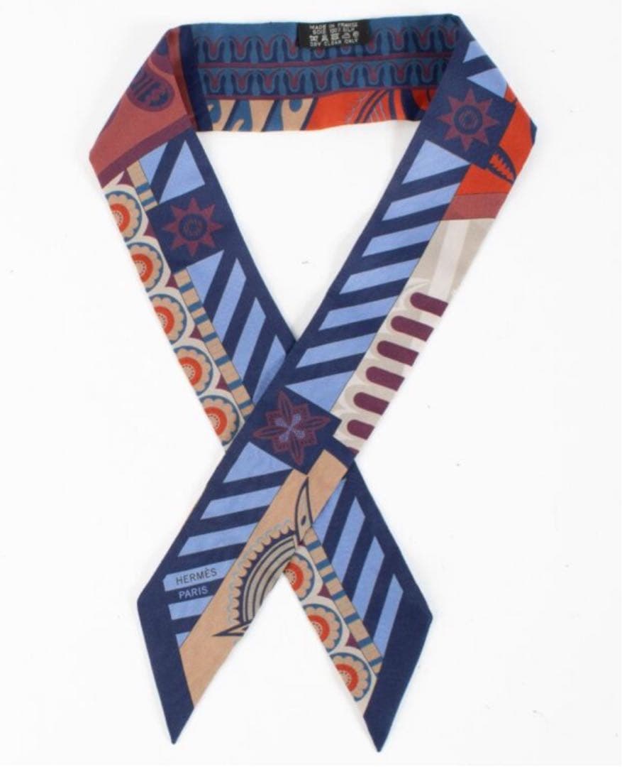 HERMES 幾何学模様ツイリー Geometrie Cretoise ブルー