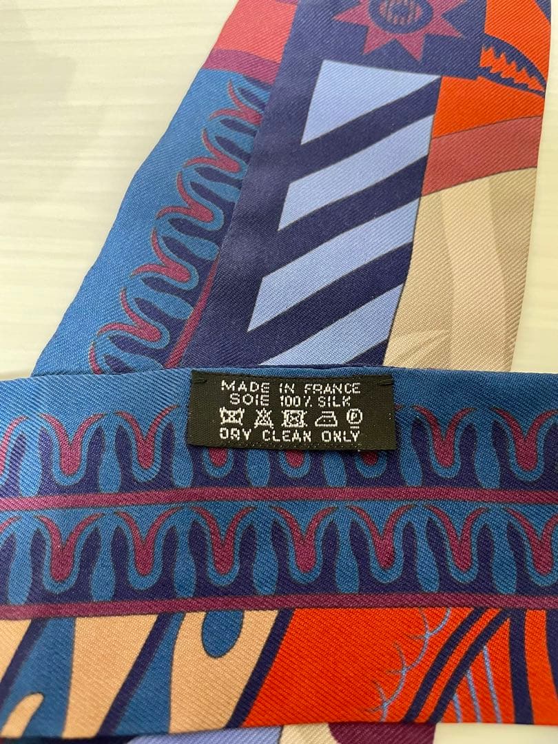 HERMES 幾何学模様ツイリー Geometrie Cretoise ブルー