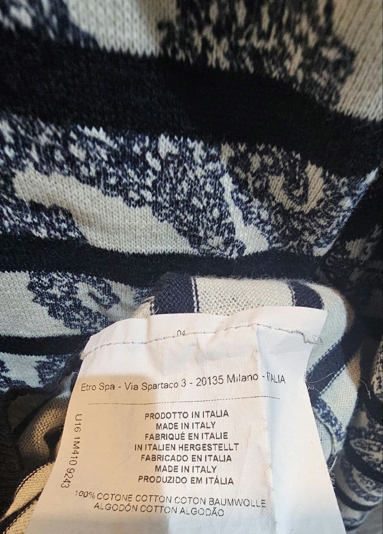 【極美品】 ETRO エトロ イタリア製 ペイズリー柄 長袖シャツ 3XL日本L