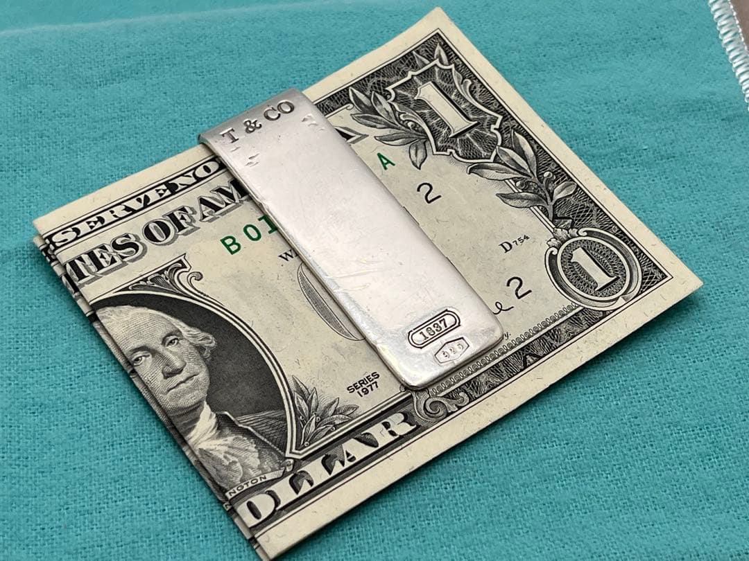 c343 希少　オールド　ティファニー　1837 マネークリップ　シルバー925