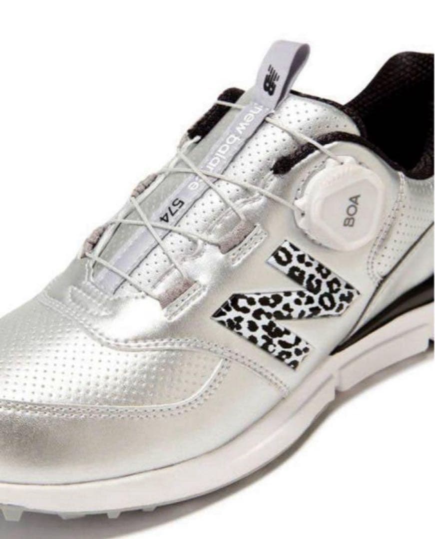 ニューバランス WGBS574 ゴルフシューズ ボアレオパード 23cm 新品