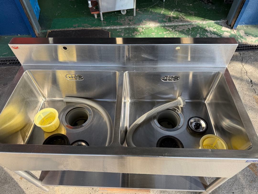 マルゼン2槽シンク 1200x600x800(+150)