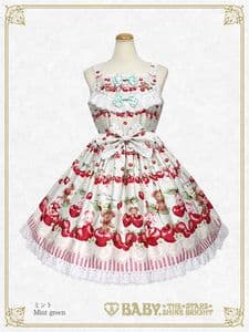 くみゃちゃんのCherry♡Strawberry ジャンパースカート ミント