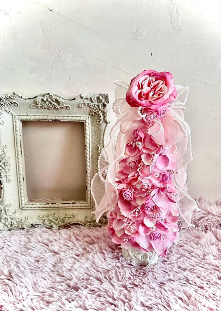 ロココ調/優しい色調ピンクローズ『petal tree』光触媒加工/1点物