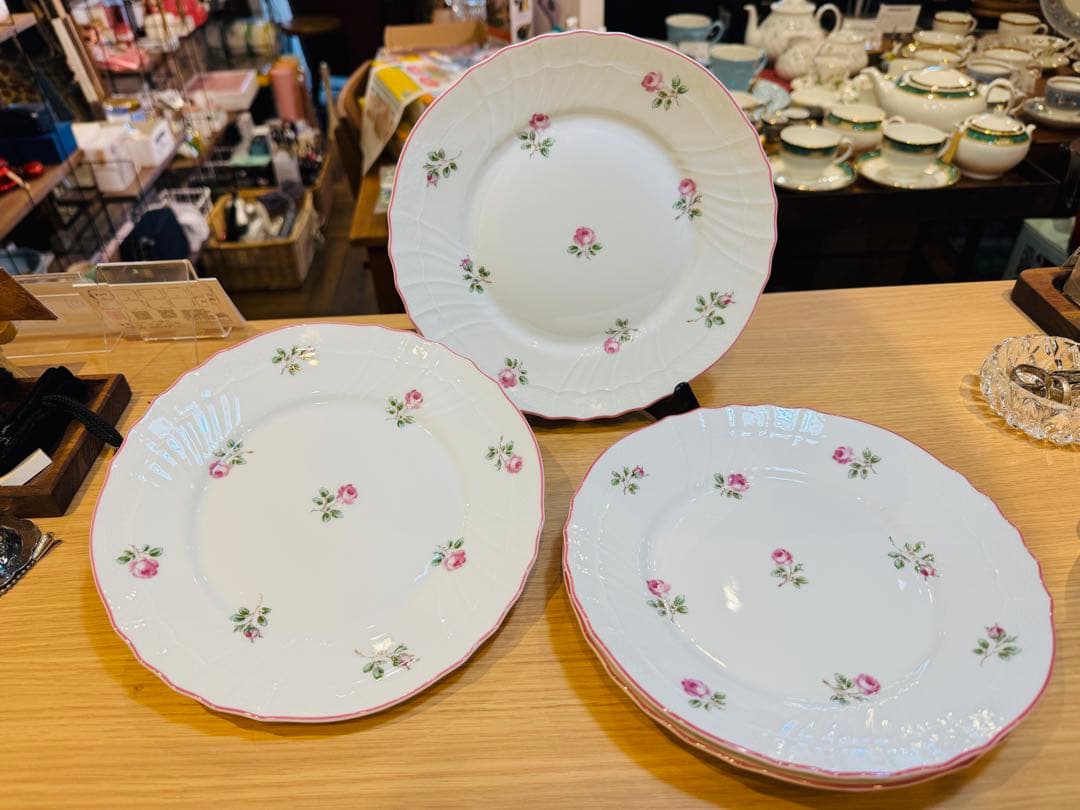 A8047【リチャードジノリ】ロゼリーニ プレート 20cm 4枚 花柄 バラ